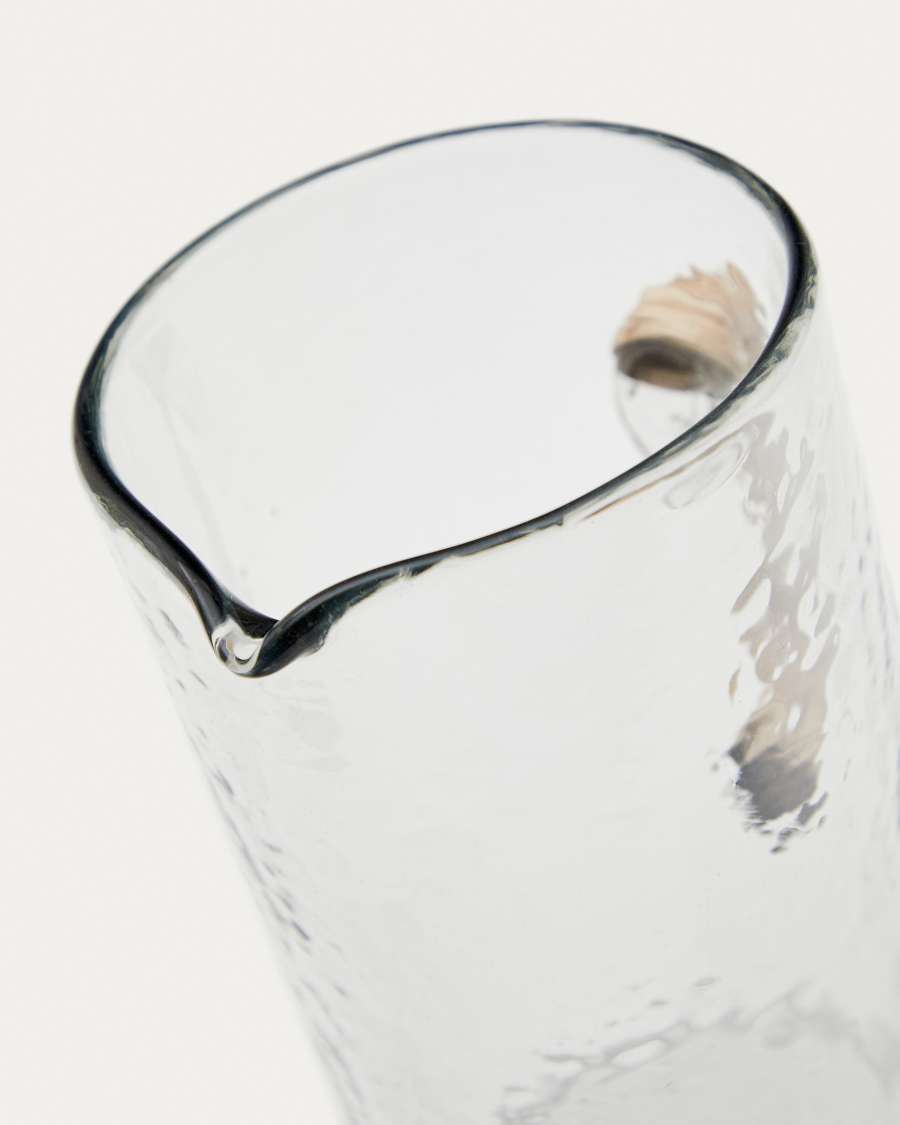 Vaso Silitia in rattan e vetro riciclato trasparente