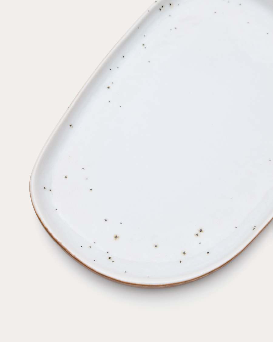 Middelgrote Publia-schaal van witte keramiek