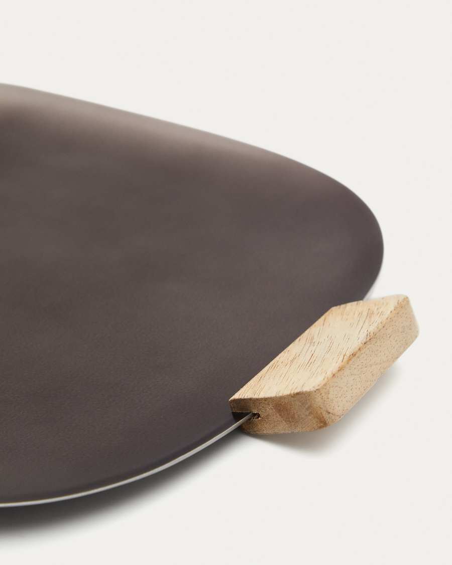 Soran tray made of wood and black stainless steel