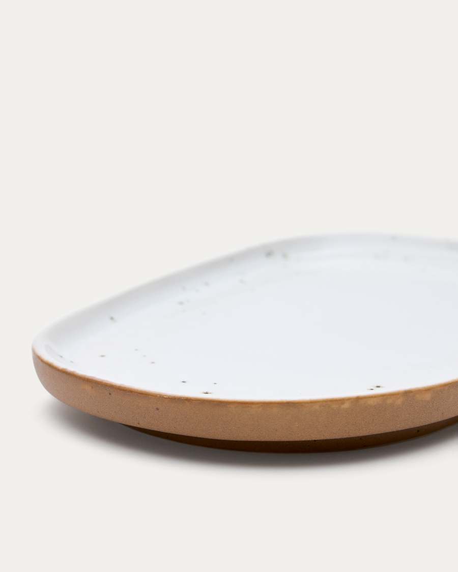 Middelgrote Publia-schaal van witte keramiek