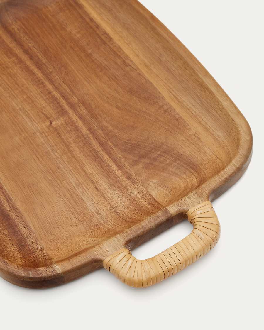 Sardis small serving board made from FSC 100% acacia wood and rattan
