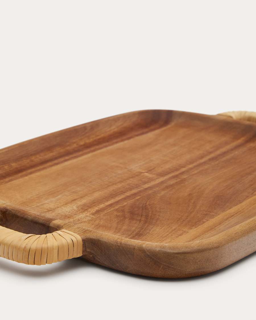 Sardis small serving board made from FSC 100% acacia wood and rattan