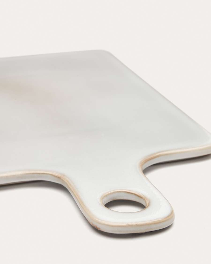 Portbou ceramic serving board in white