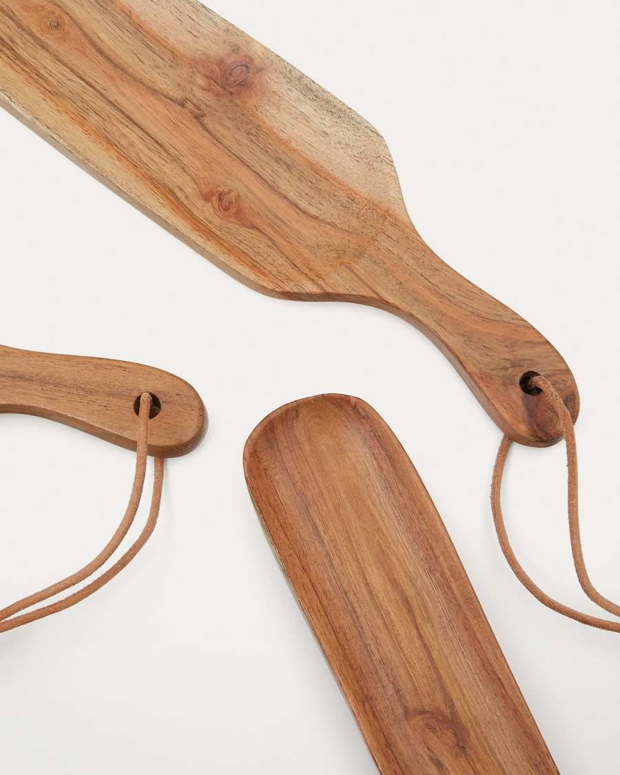 Selvira set of 3 acacia wood serving boards