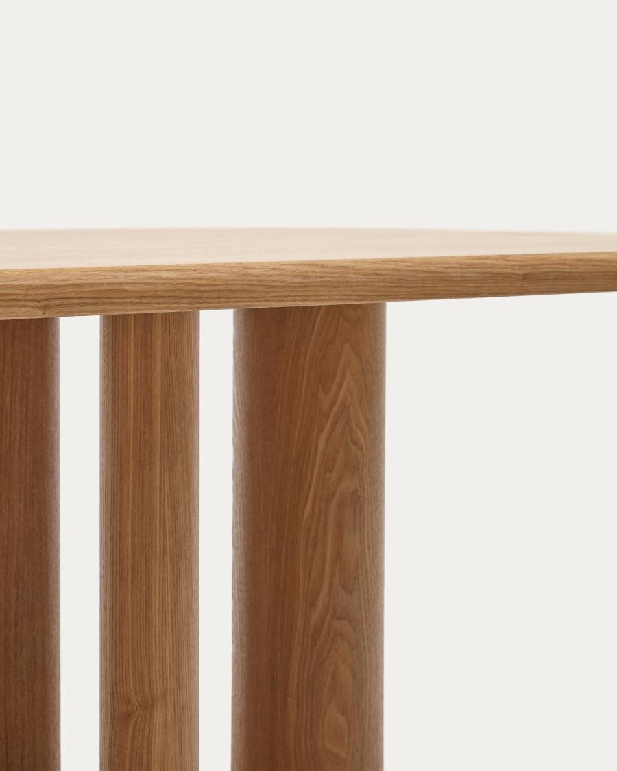 Mailen oval table in ash wood veneer with natural finish, Ø 220 x 105 cm