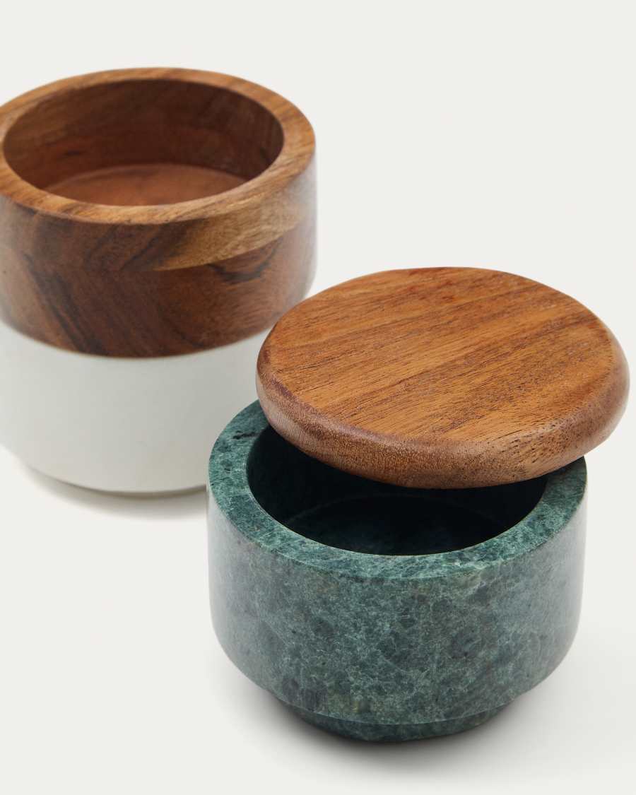 Barattolo da cucina piccolo Siris multilivello in legno e marmo