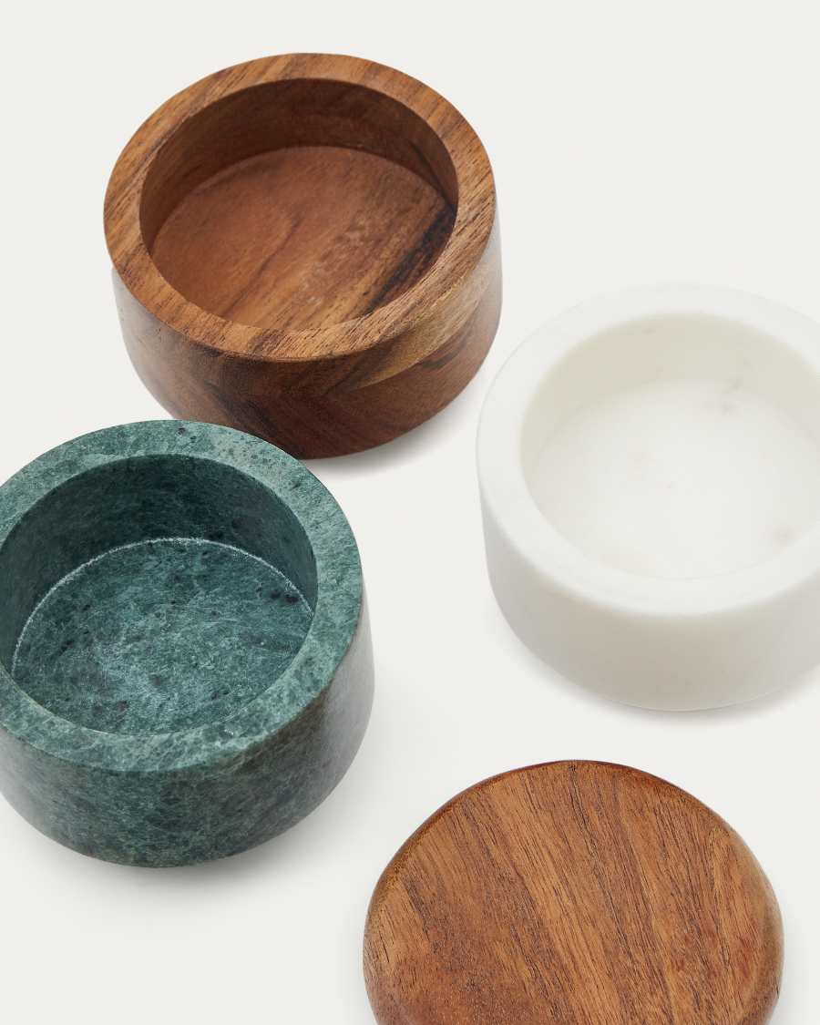 Barattolo da cucina piccolo Siris multilivello in legno e marmo