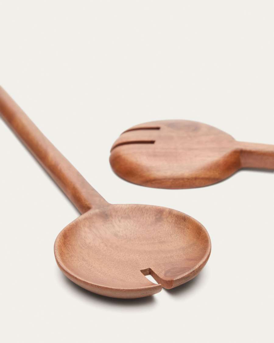 Ercilia set of 2 solid acacia wood kitchen utensils