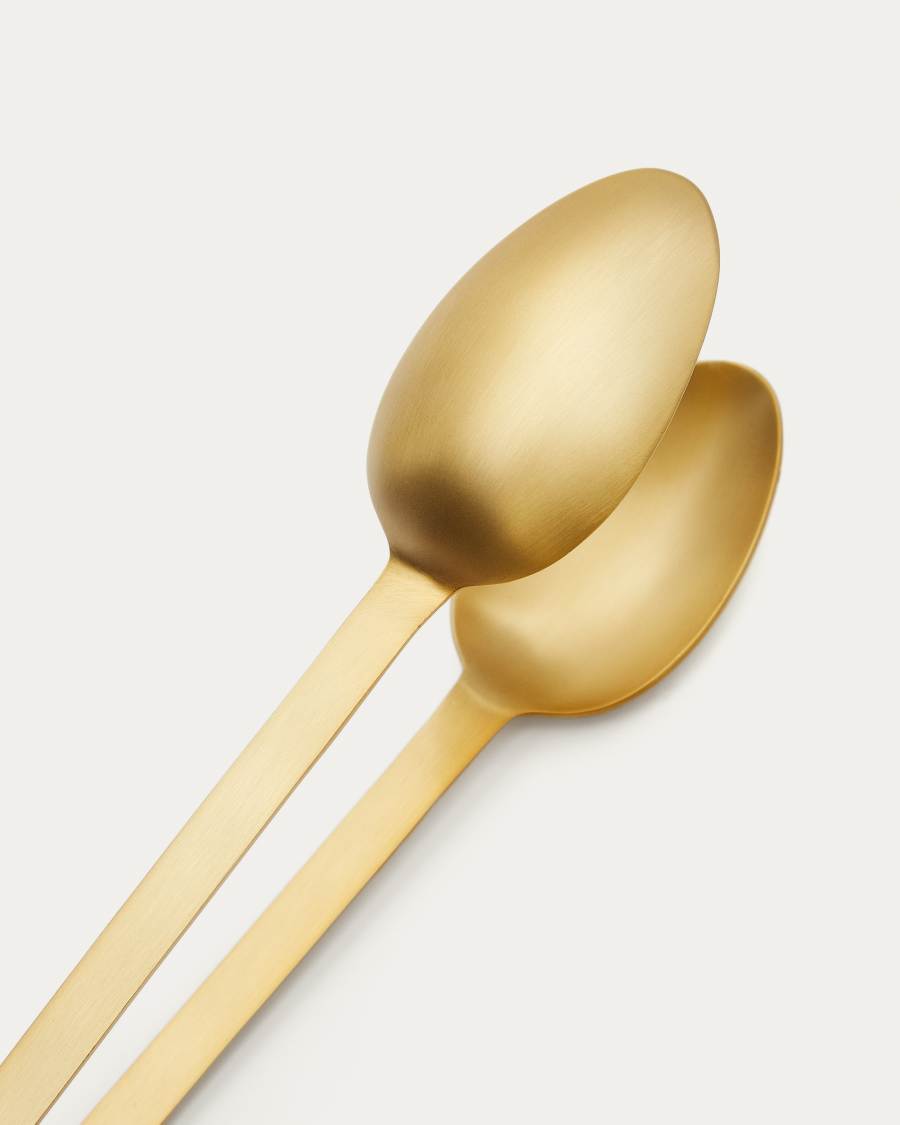 Seri gold-finished stainless steel serving tongs