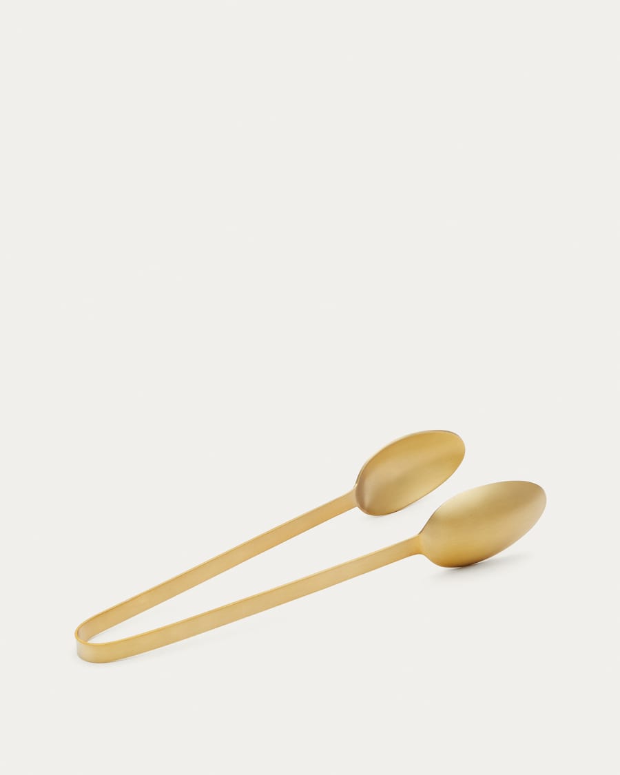 Seri gold-finished stainless steel serving tongs