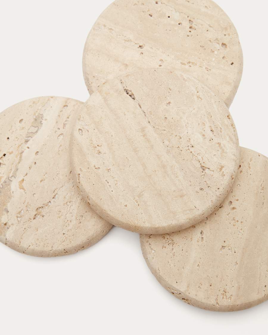 Sous-verre Madlenaen travertin beige