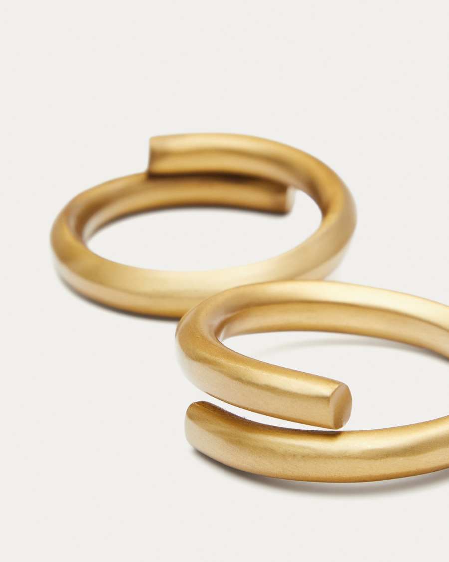 Sati set of two gold-finished stainless steel napkin rings