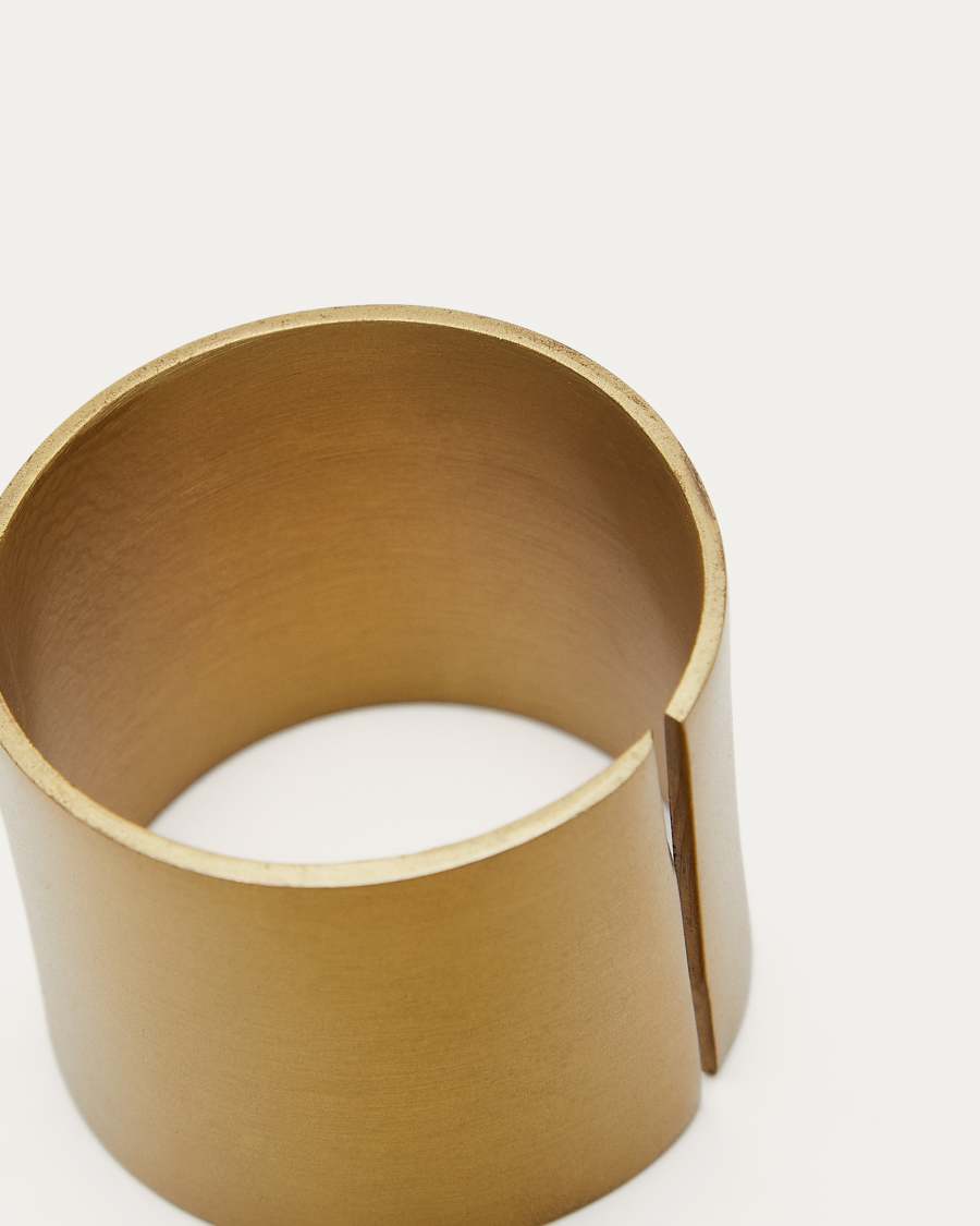 Ensemble Sati de deux anneaux de serviette en aluminium doré