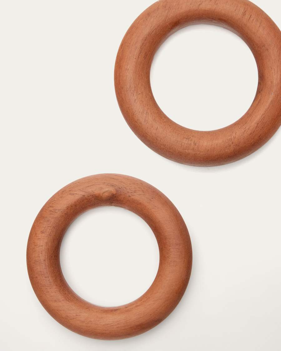 Berenguela set of 2 acacia wood napkin rings