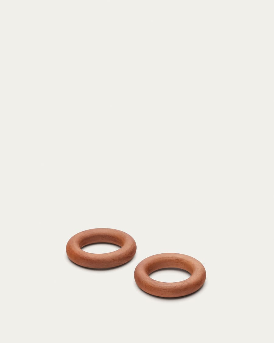 Berenguela set of 2 acacia wood napkin rings