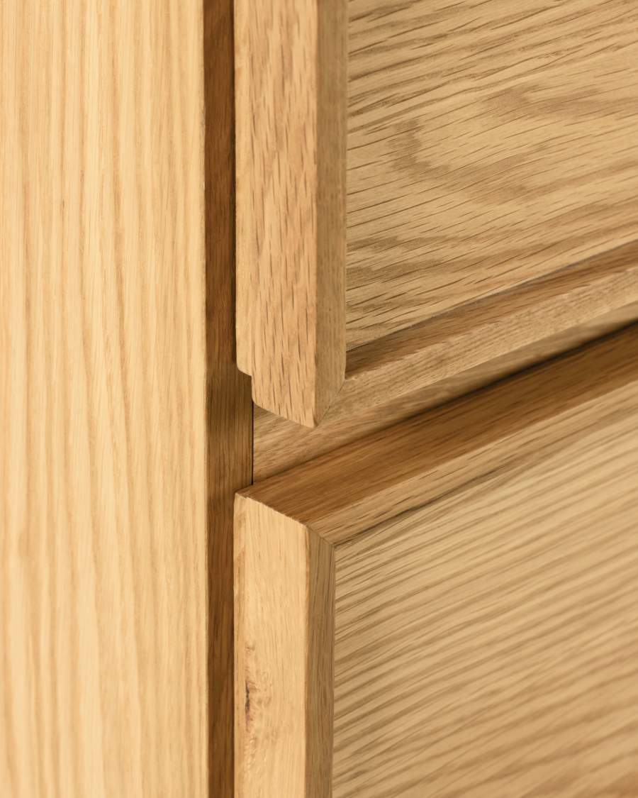 Commode Taiana 60 x 120 cm en bois de chêne contreplaqué et acier finition noire