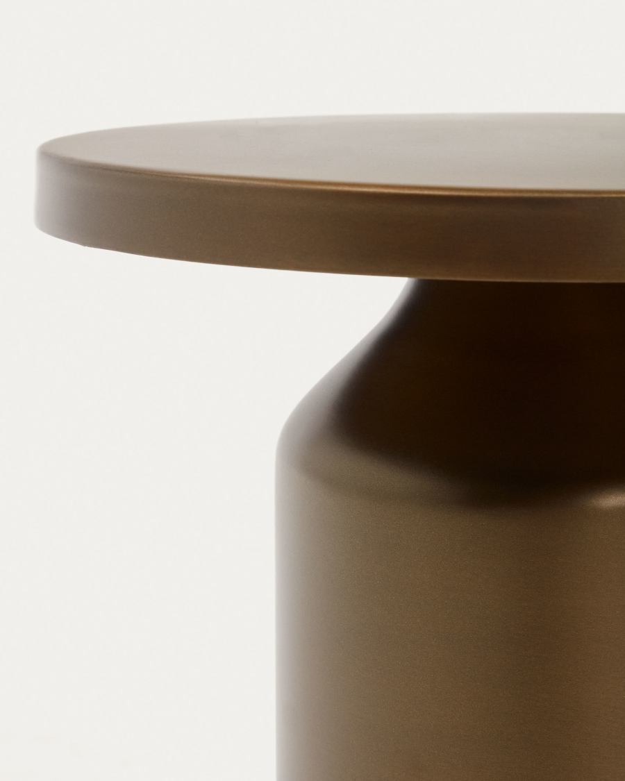 Malya metal round side table in brushed copper, Ø 40.5 cm