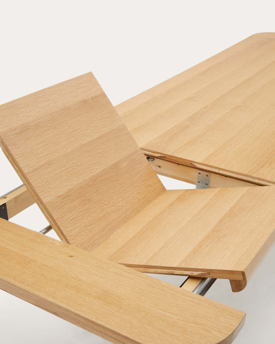 Jondal extendable table made of solid wood and oak veneer, 240 (320) cm x 100 cm FSC 100%