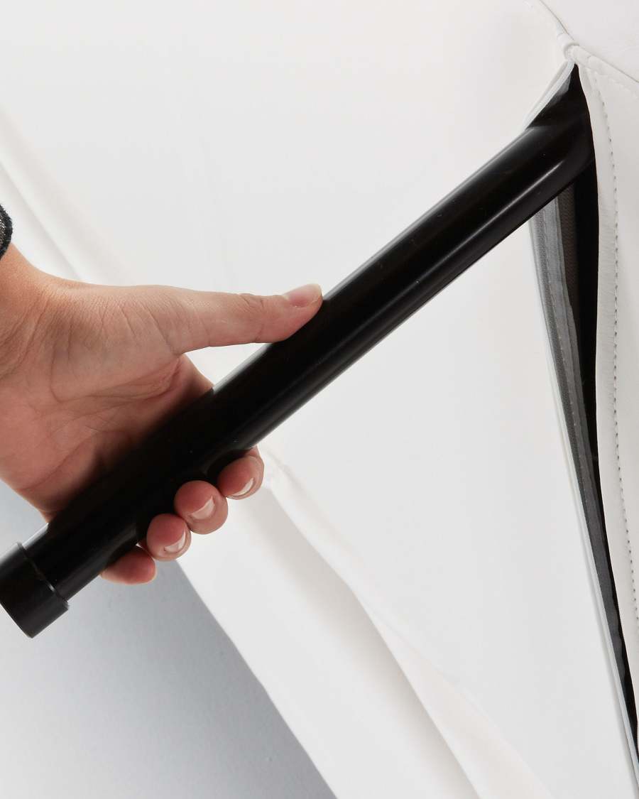 Roger 3 seater sofa bed in white synthetic leather, 210cm