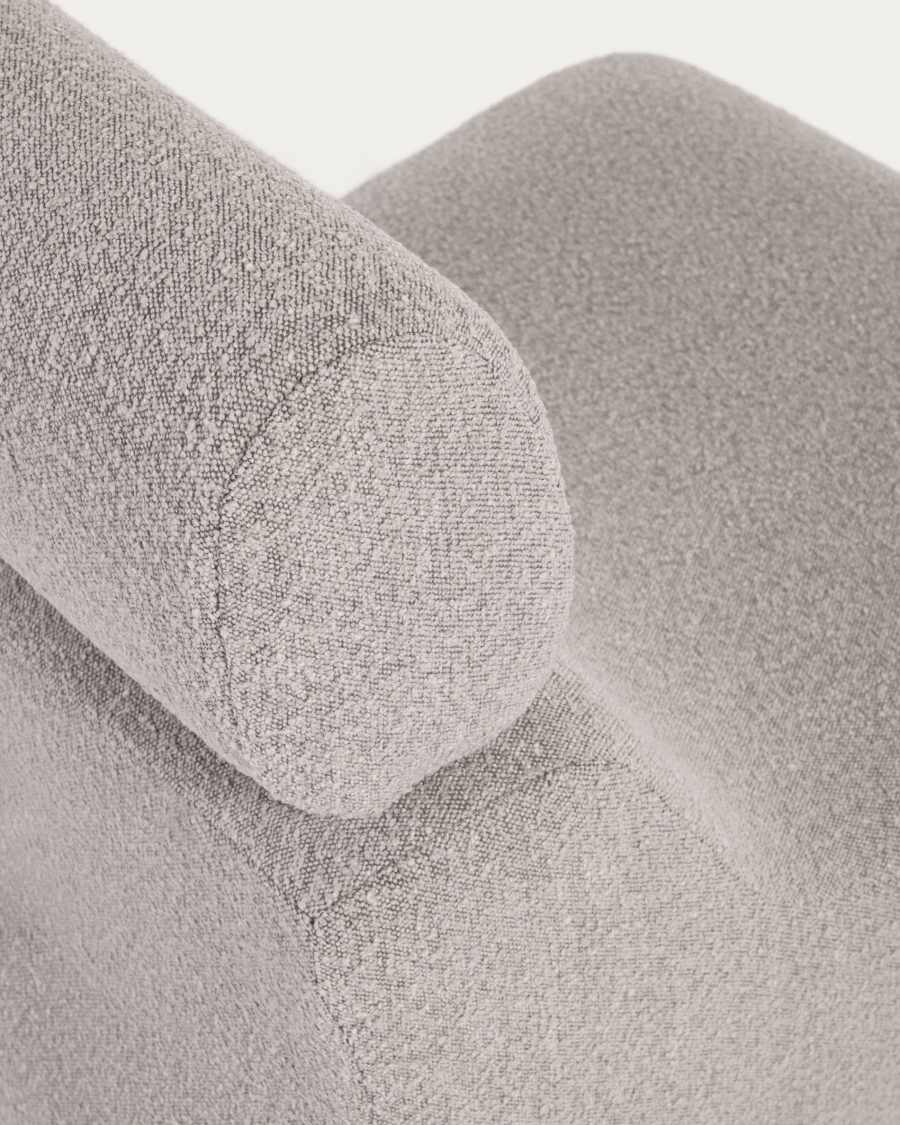 Fauteuil Club bouclette gris clair