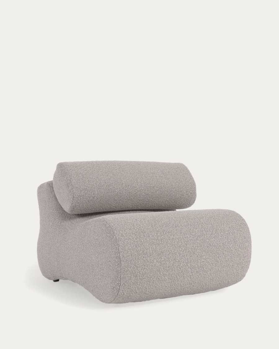 Fauteuil Club bouclette gris clair