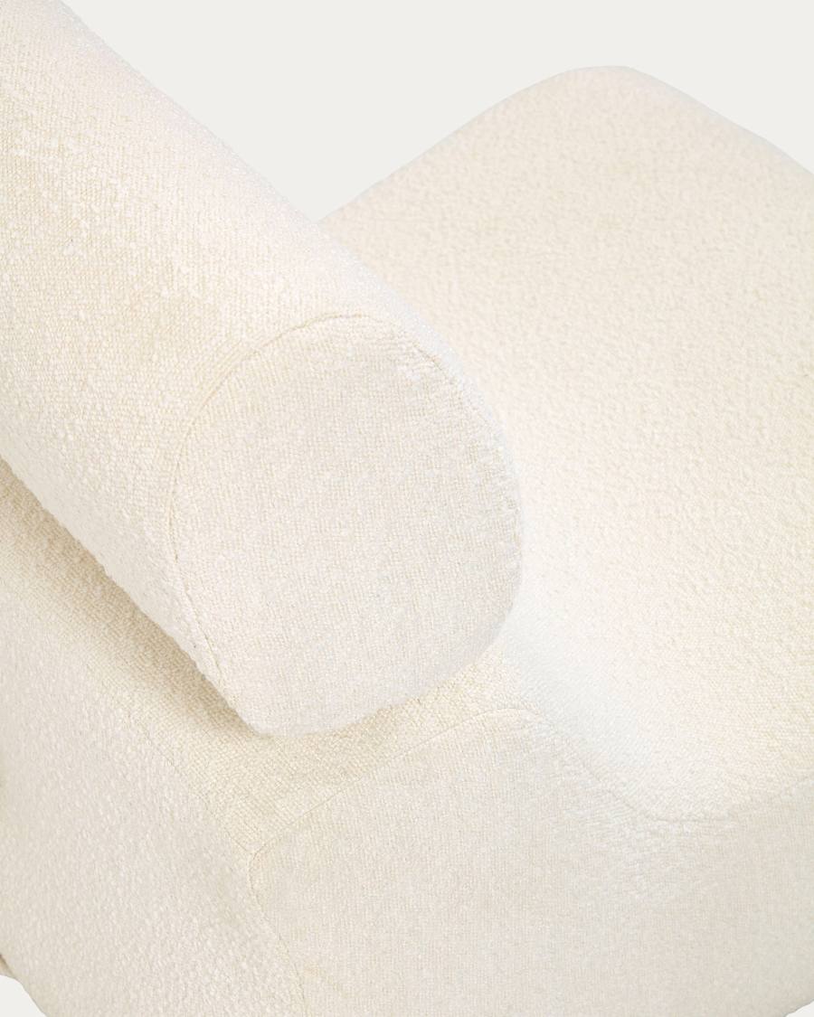 Poltrona Club in pelle di shearling bianca