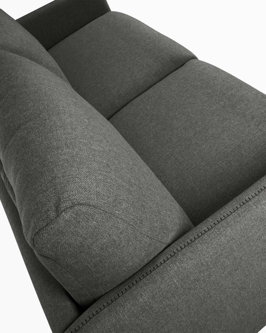 Kymoon 2 seater sofa bed in white visco fabric, 140 cm