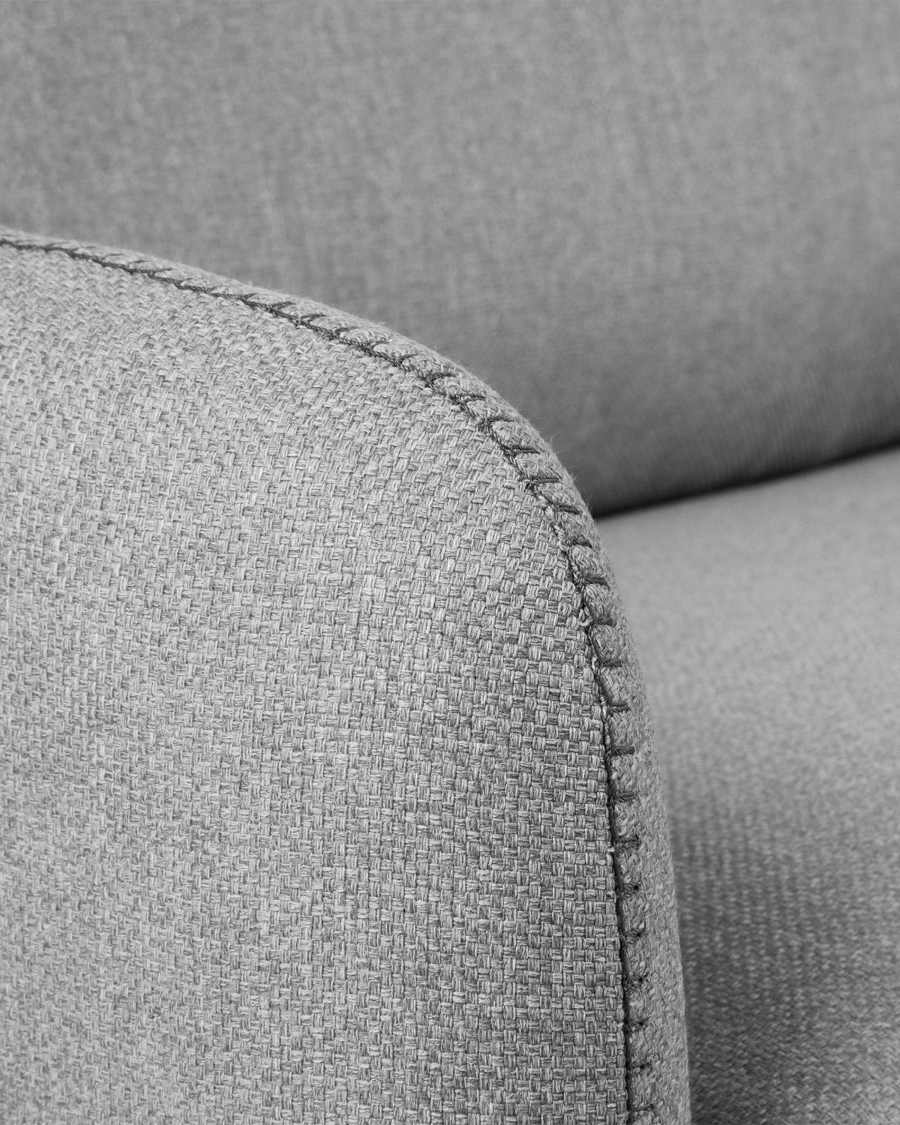 Kymoon 2 seater polyurethane sofa bed in light grey, 140cm