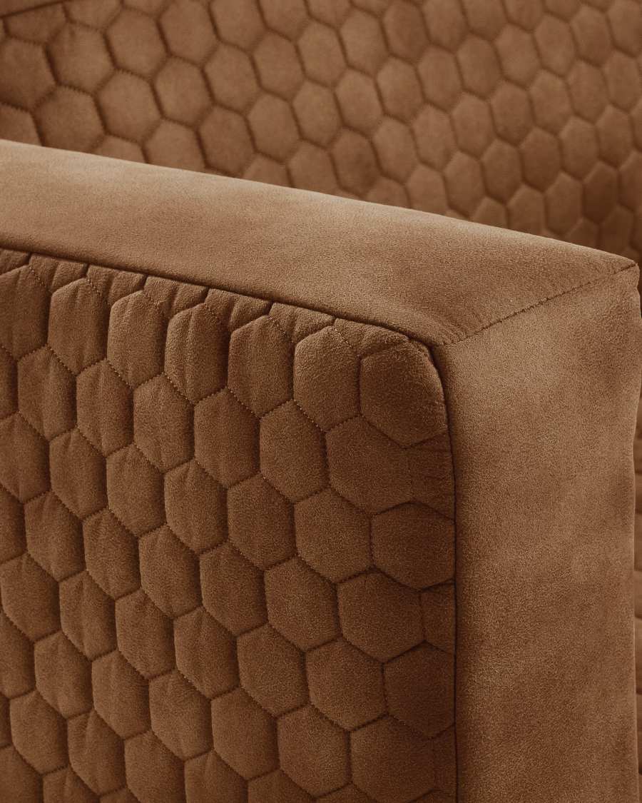 Canapé Tanya 2 places tissu rembourré marron oxyde 183 cm