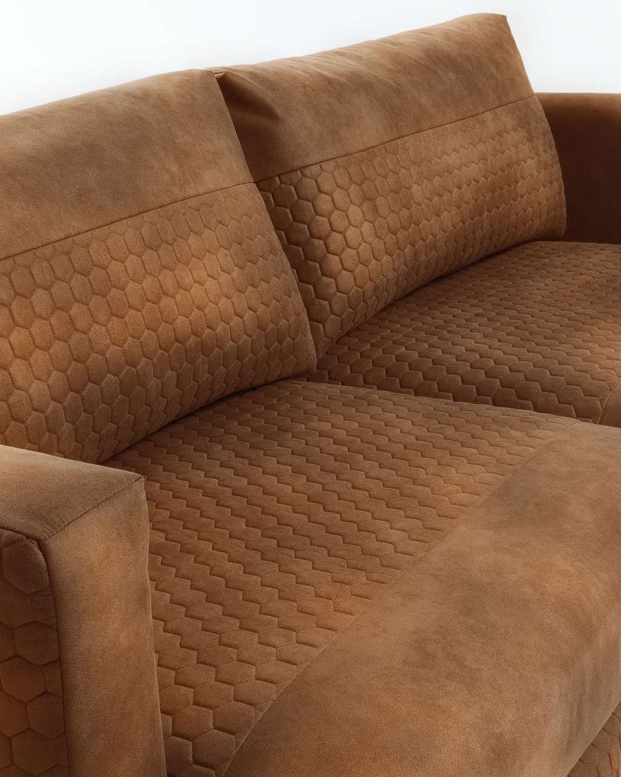 Canapé Tanya 2 places tissu rembourré marron oxyde 183 cm