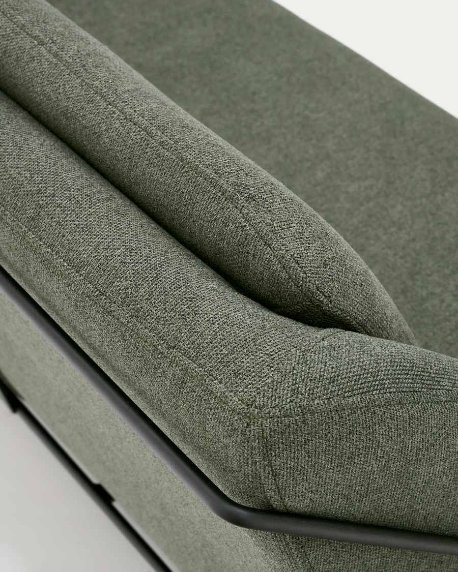 Sofà Brida 2 places verda i potes d'acer amb acabat negre 128 cm