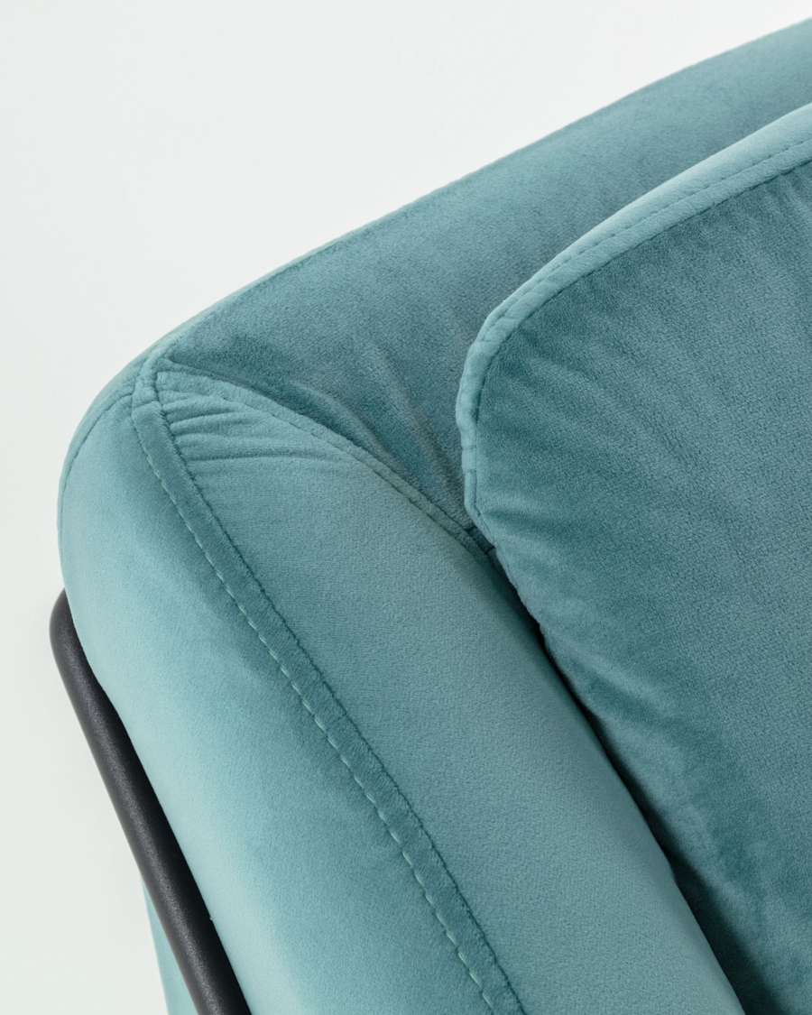 Bank Brida turquoise fluweel 128 cm