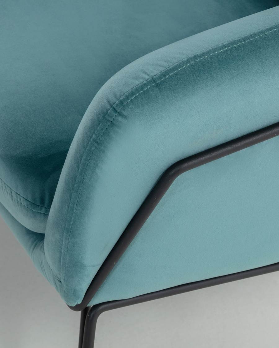 Bank Brida turquoise fluweel 128 cm