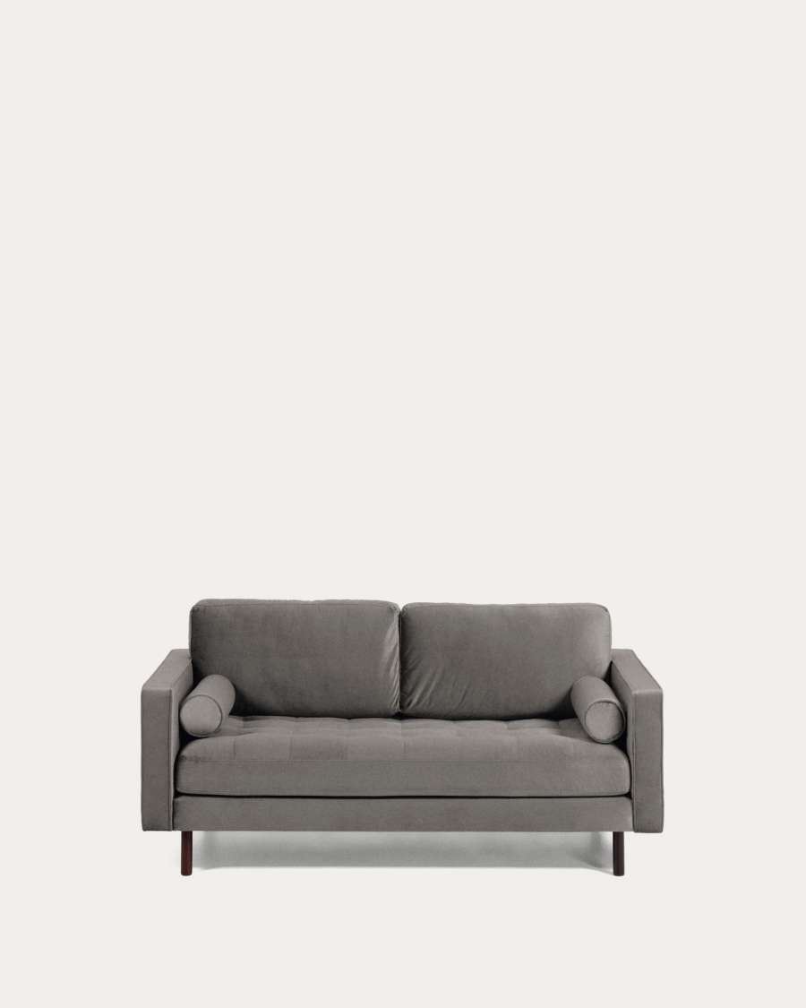 Debra 2 seater sofa in grey velvet, 182 cm