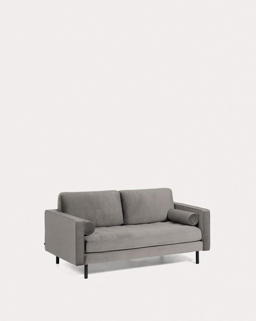 Debra 2 seater sofa in grey velvet, 182 cm