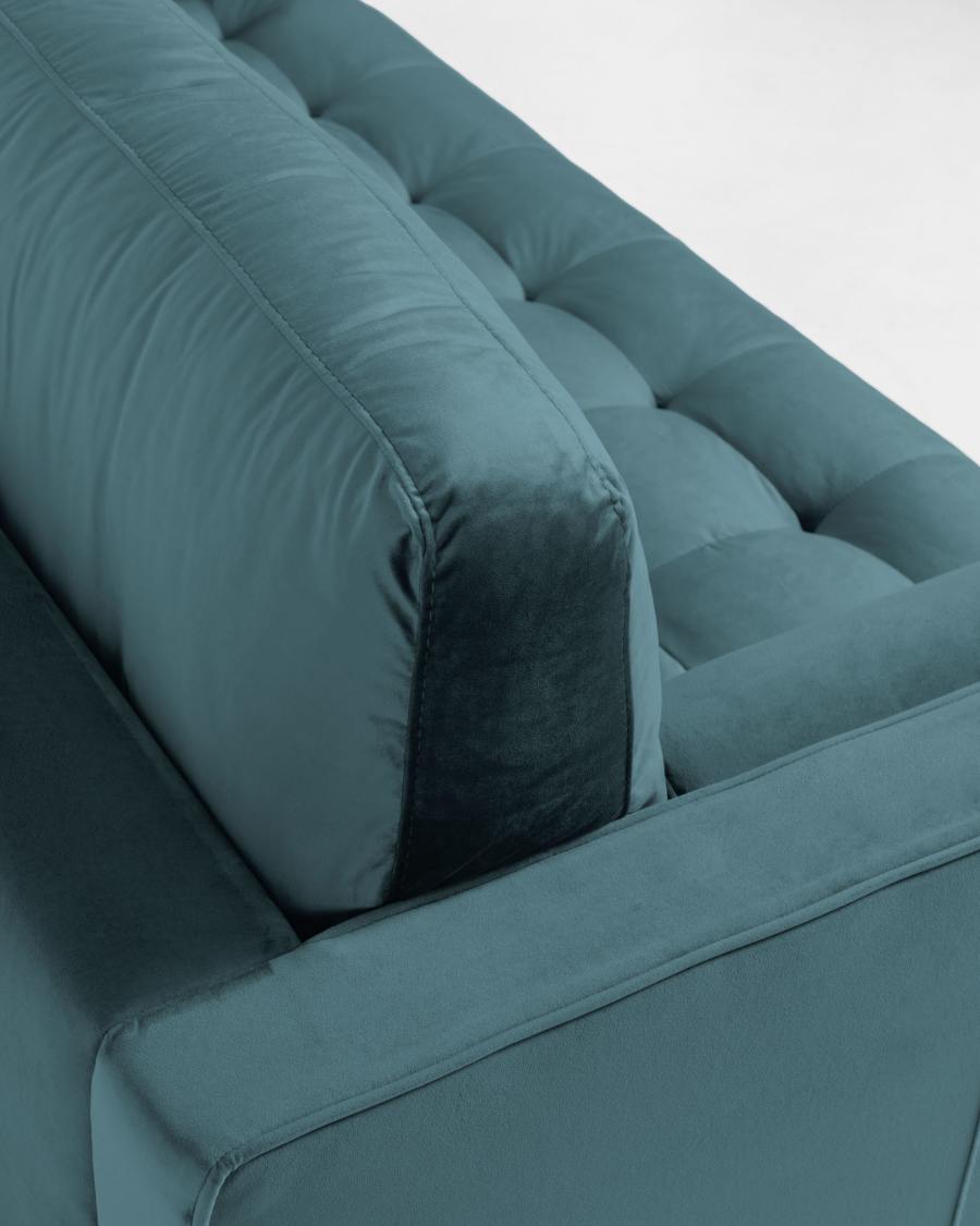 Debra 2 seater sofa in turquoise velvet, 182 cm