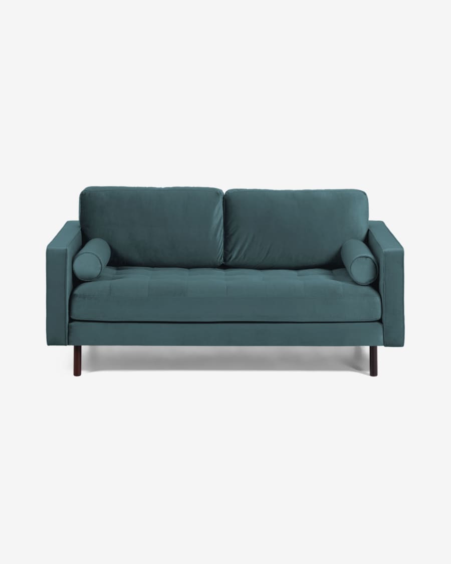 Debra 2 seater sofa in turquoise velvet, 182 cm