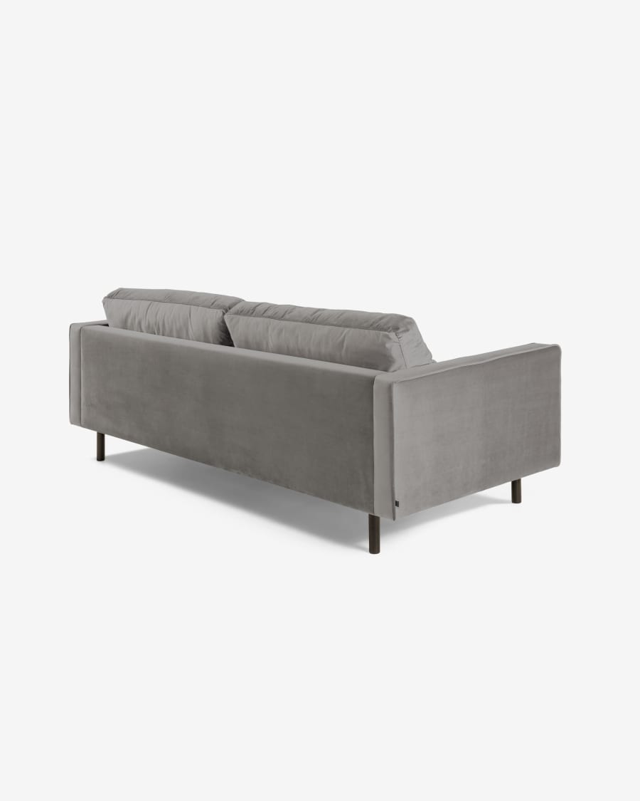 Debra 3 seater sofa in grey velvet, 220 cm