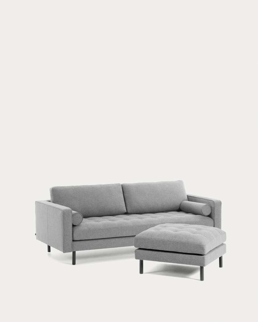 Debra 3 seater sofa in light grey, 222 cm