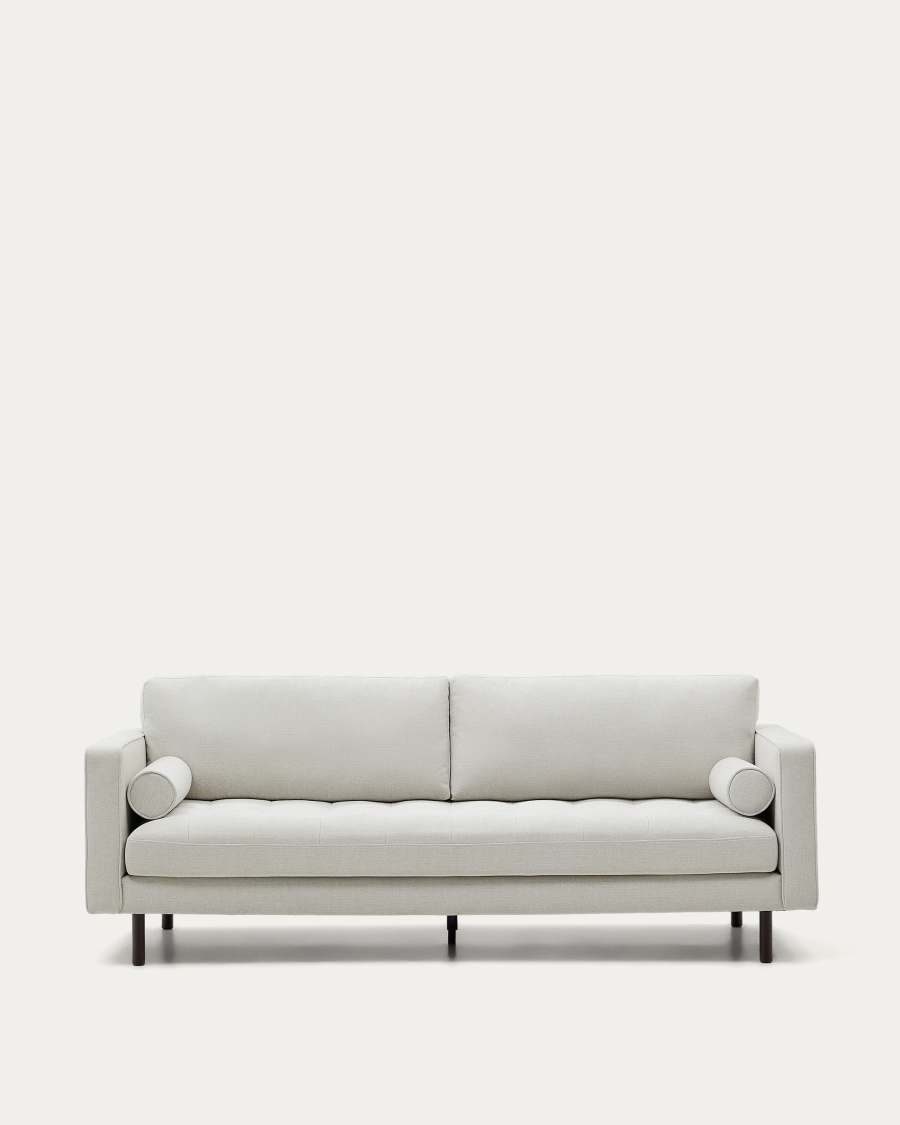 Sofa Debra 3-seater in pearl chenille and wengue finish legs 222 cm FSC Mix Credit