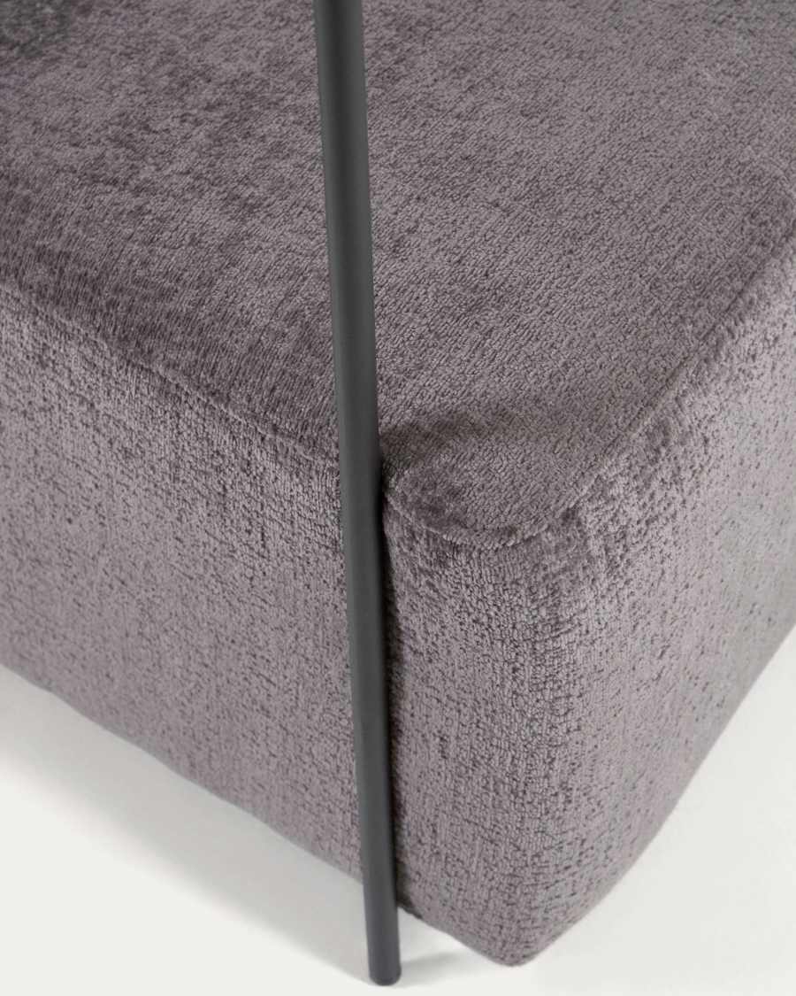 Πολυθρόνα Gamer, γκρι chenille και μεταλλικά πόδια σε μαύρο φινίρισμα