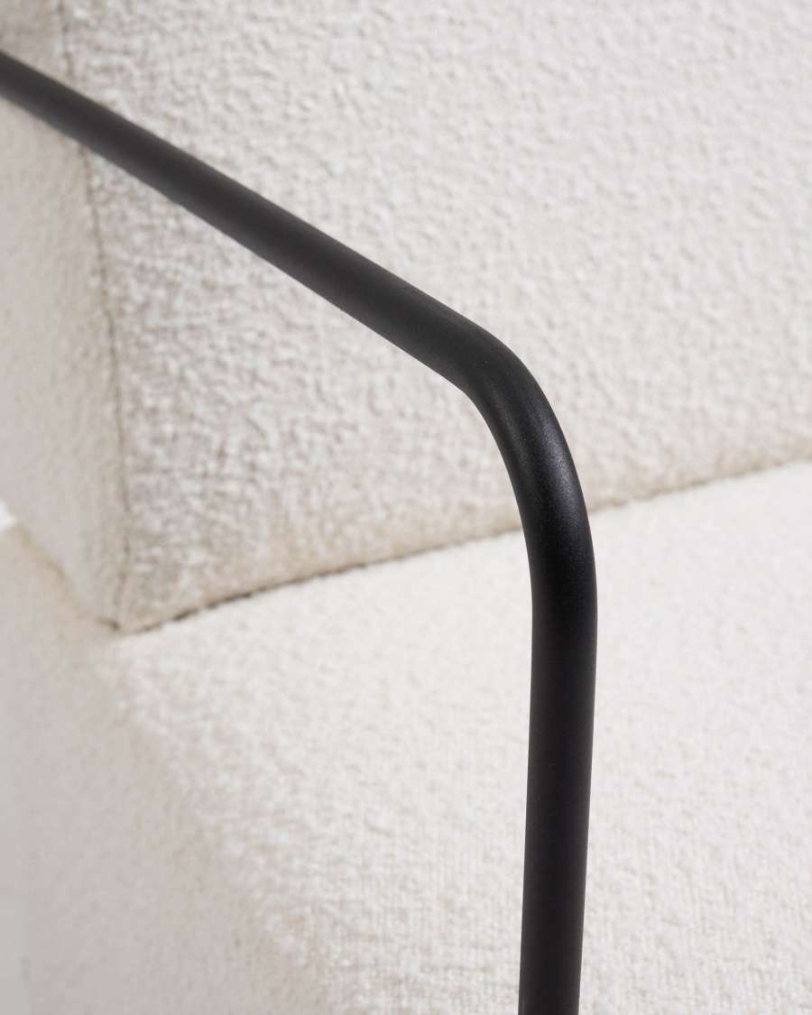 Gamer fauteuil wit geschoren effect en metaal met zwarte afwerking