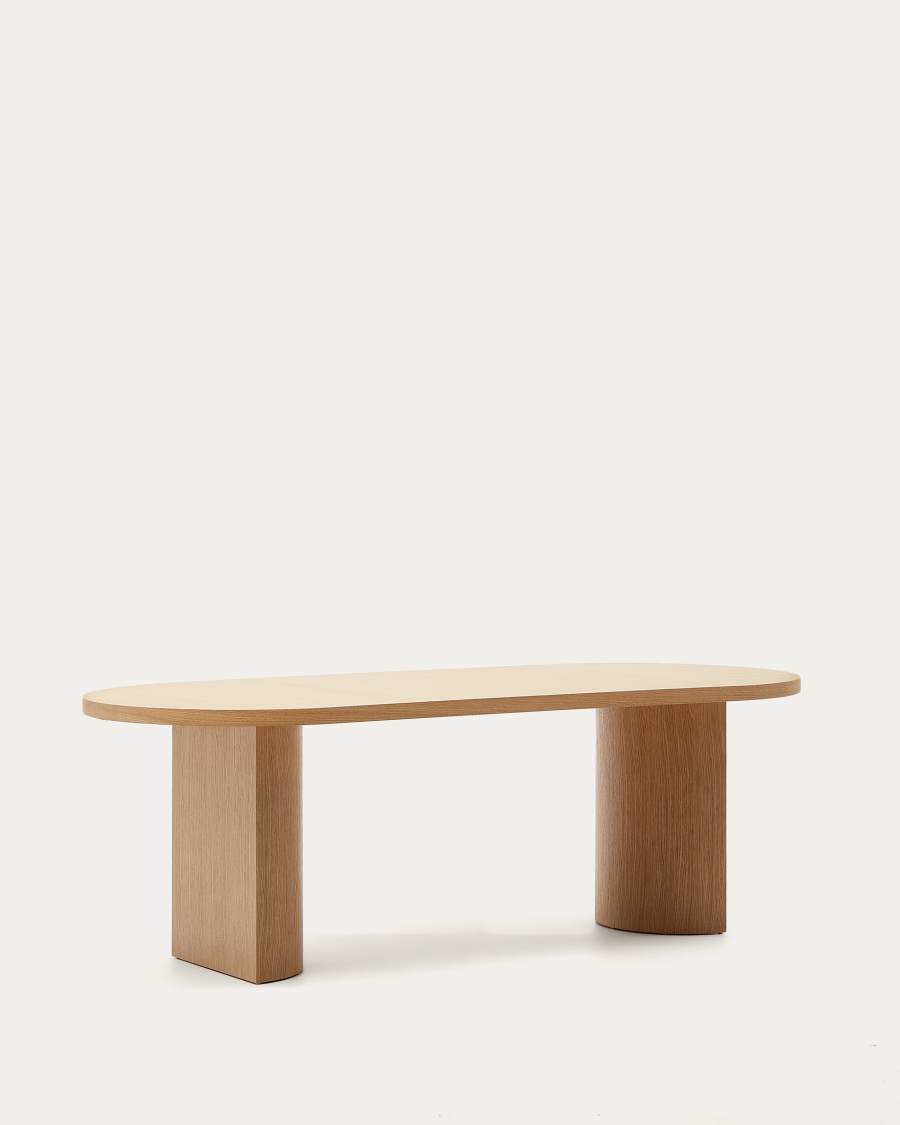 Nealy table with an oak veneer in a natural finish, 200 x 100 cm