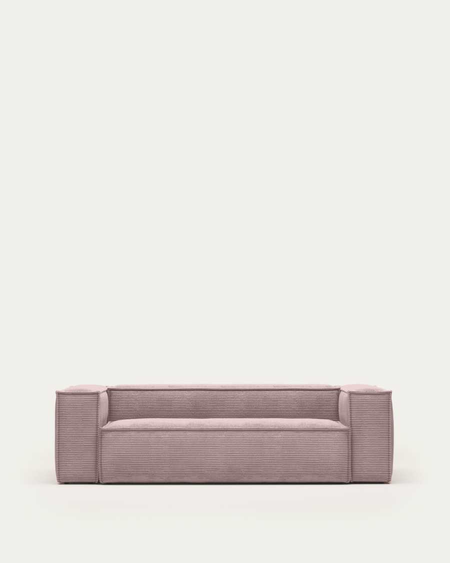 3-Sitzer-Sofa Blok mit dickem, rosa Cord 240 cm FSC Mix Credit