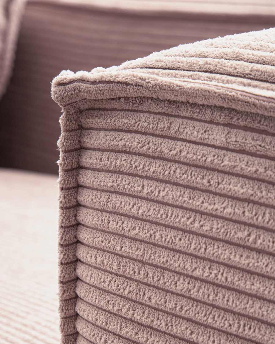 3-Sitzer-Sofa Blok mit dickem, rosa Cord 240 cm FSC Mix Credit