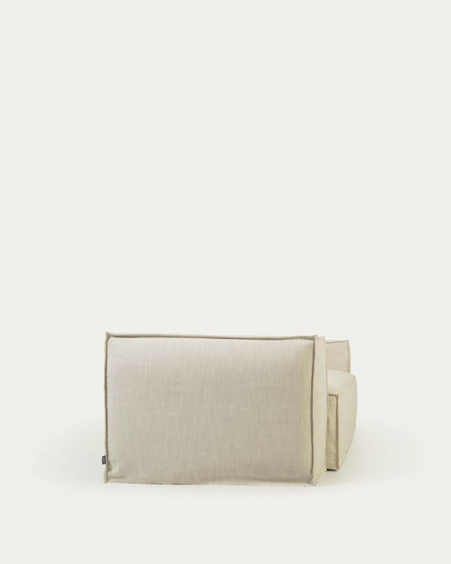 Blok 3 seater sofa with removable covers in white linen, 240 cm