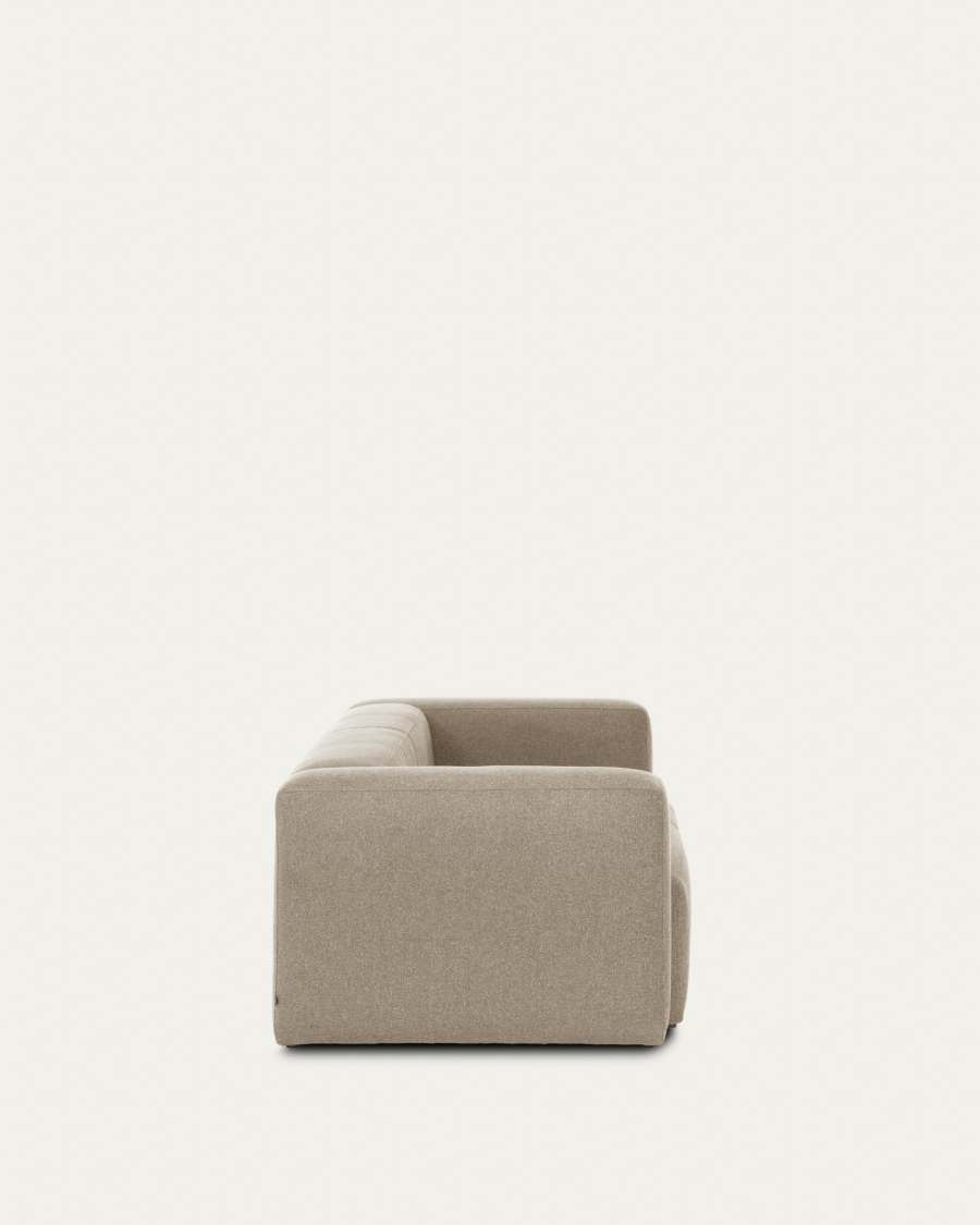 Canapé Blok 2 places en chenille beige 210 cm – Certifié FSC Mix Credit