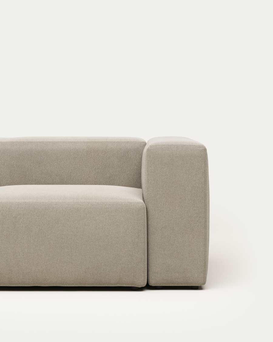 Blok fire-retardant 2-seater sofa in beige chenille 210cm