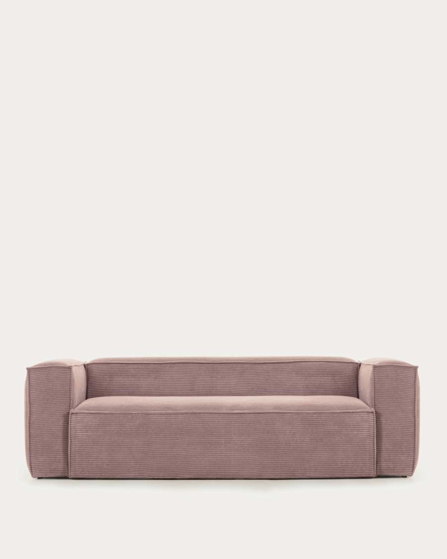 2-Sitzer-Sofa Blok mit dickem, rosa Cord 210 cm FSC Mix Credit