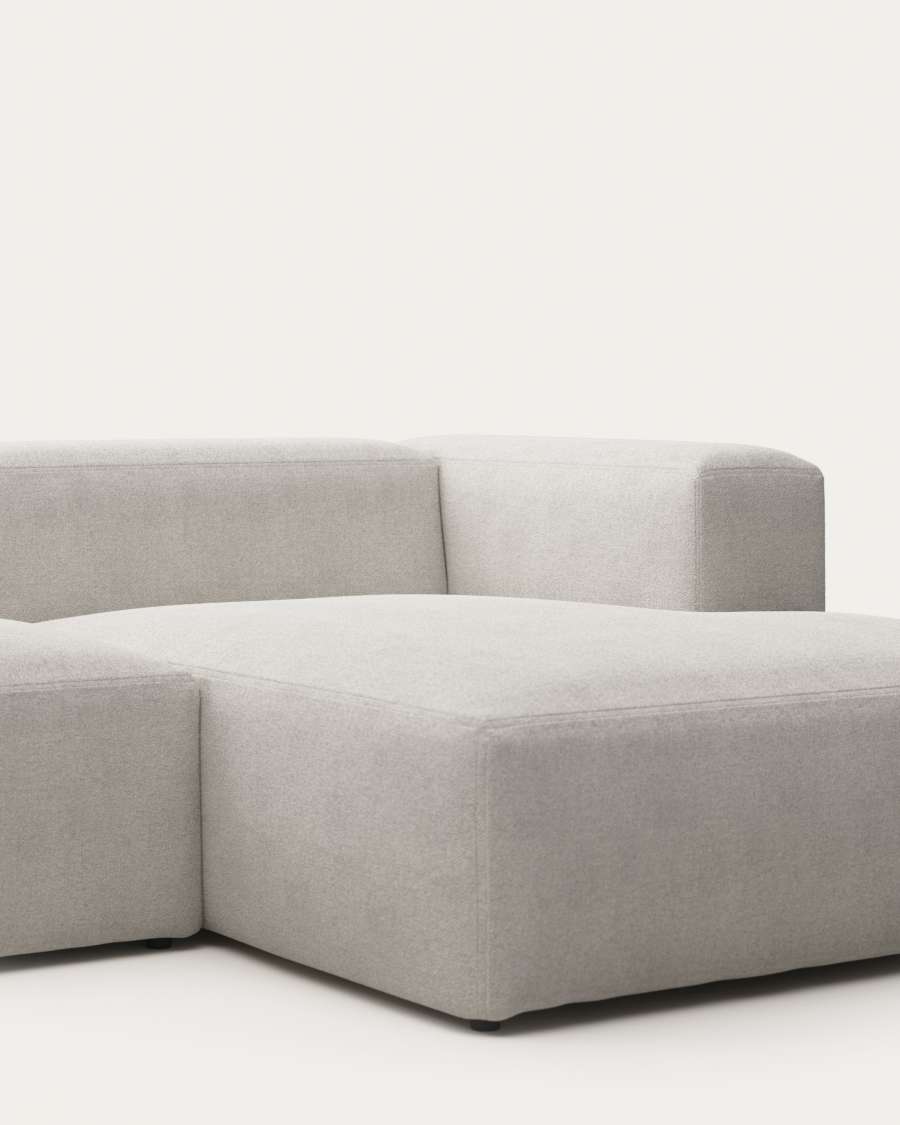Blok 4 seater sofa with right side chaise longue in white fleece, 330 cm FR